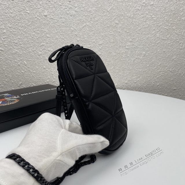 prada女包 普拉達專櫃新款斜挎包 1DH030 Prada黑色手機包  pyd2227